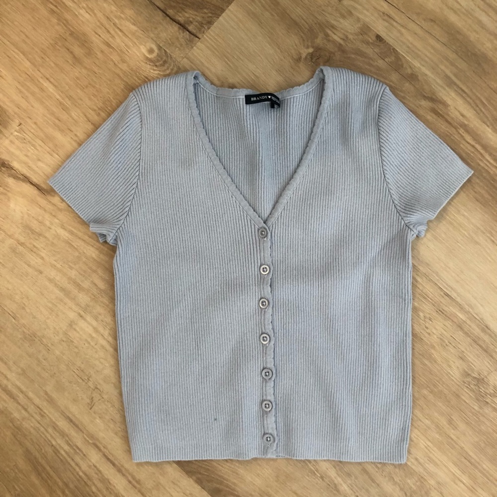 Nwot Light Blue Brandy Melville Paige Top